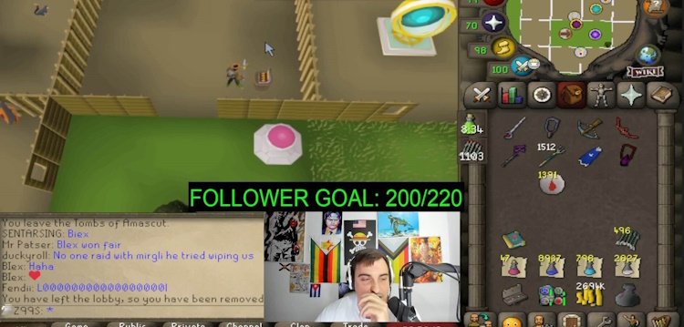 An image of heated Anthony's moment in the OSRS game and a call-in from a viewer.